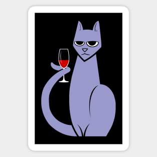 Cat Wine Sticker